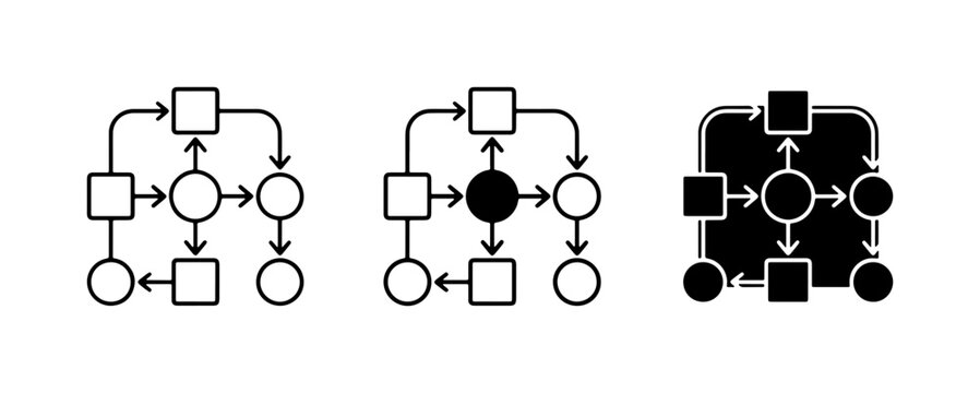 Process Flow Diagram Icons, Workflow Steps, Business Logic Flowcharts, System Architecture