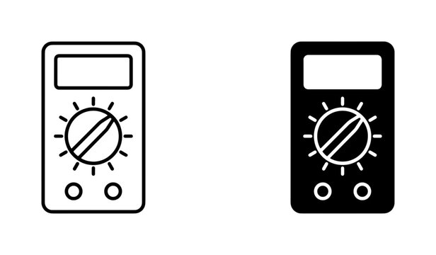 Digital Multimeter Icons, Electrical Measurement Tools, Electronic Testing Devices, Vector Graphics