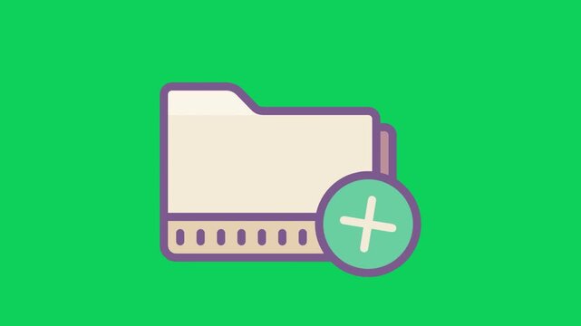 Animated Memory Card Storage Icon with Rotating Plus Symbol on Green Screen Background
