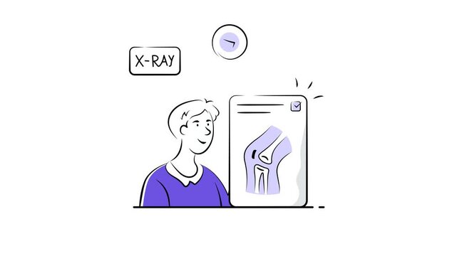 An animated illustration of x ray examination in trendy design style