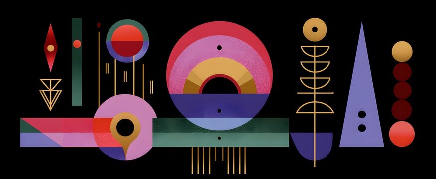 Meaning conveyed through abstract shapes and symbolic forms