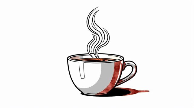 Aromatic Coffee Cup Illustration - A Warm and Inviting Design.