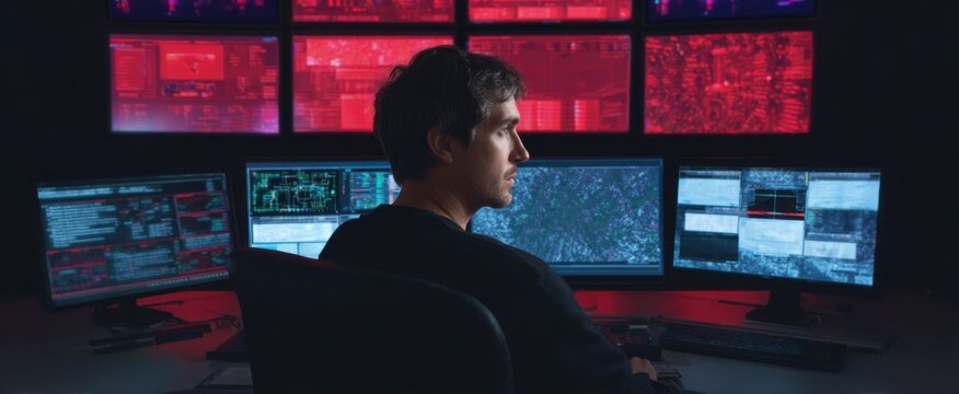 The cybersecurity operations room continuously oversees diverse threat detection systems in real time