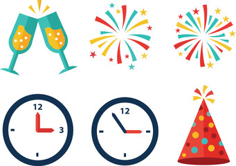 Obraz premium Flat Celebration Icon Set