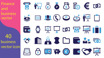 Obraz premium finance and business line icon vector collection with banking, payment, analytics, investment and corporate office symbols set