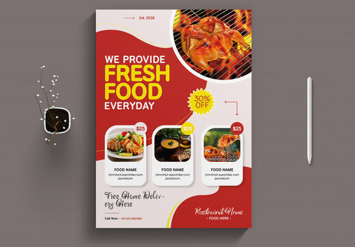 Fresh Food Menu Flyer Template