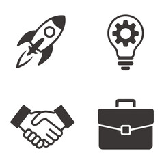 Fototapeta premium Space Exploration and Professional Business Growth Icons