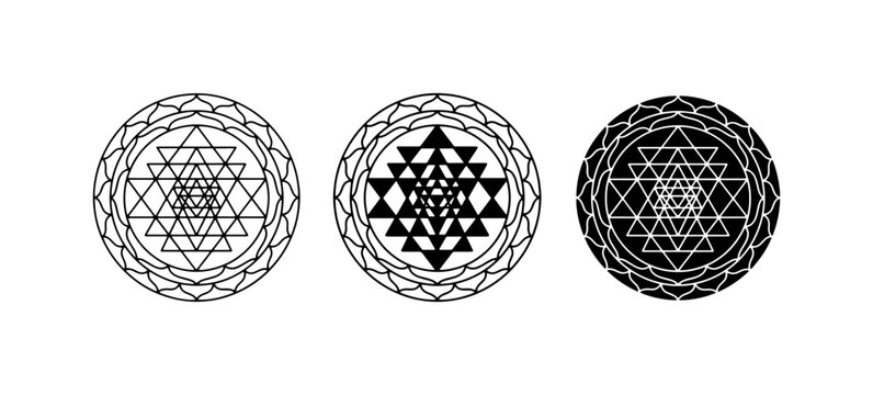 Sri Yantra Sacred Geometry, Mandala Design, Spiritual Symbol