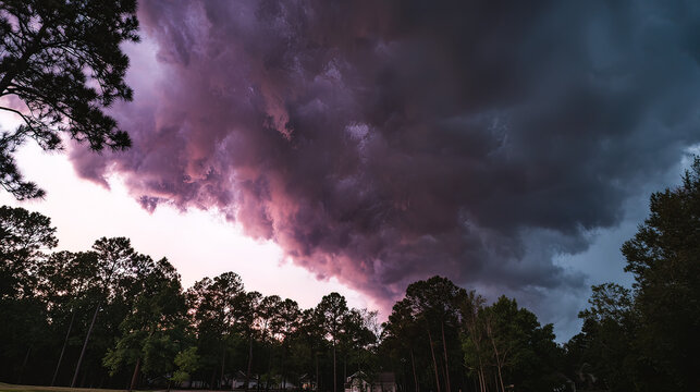 midgard. Dark purple storm clouds gathering before rainfall, dramatic sky formation, natural weather phenomenon. travel magazines, destination branding, designed for travel destination branding.
