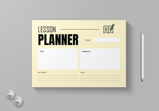 Minimal Lesson Planner Template Layout