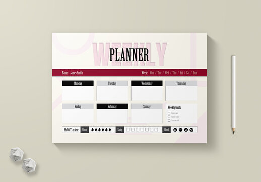 Weekly Planner Printable Template Design