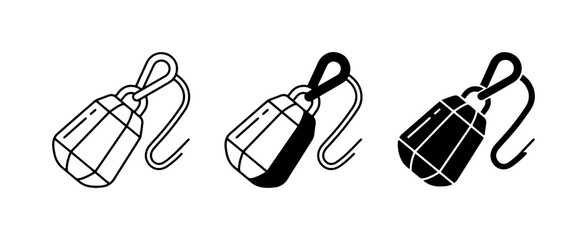 Fishing Lures, Tackle Icons, Angling Gear, Fishing Baits, Vector Graphics © Juel