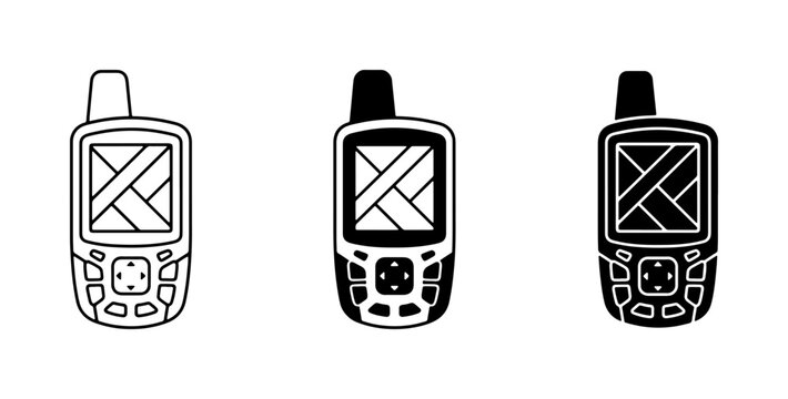 GPS Navigation Devices, Outdoor Handheld Trackers, Portable Location Gadgets, Technology Icons