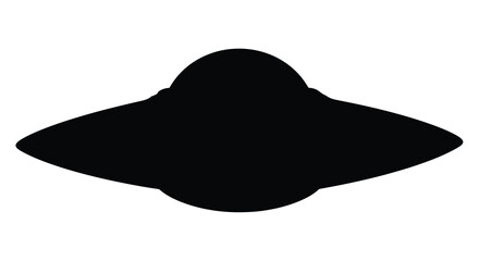 UFO flying saucer silhouette on a white background © SAKINA