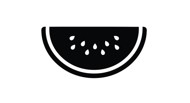 Watermelon slice silhouette on a white background