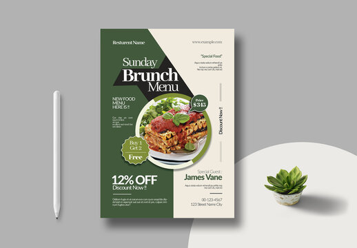 Sunday Brunch Menu Template Layout