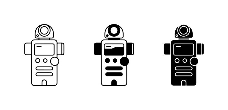 Light Meter Icons, Photography Tools, Digital Exposure Meter Vector Graphics