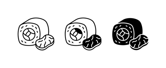 Sushi Roll Icons, Maki Set, Japanese Cuisine Food Vector Graphics © Ratul