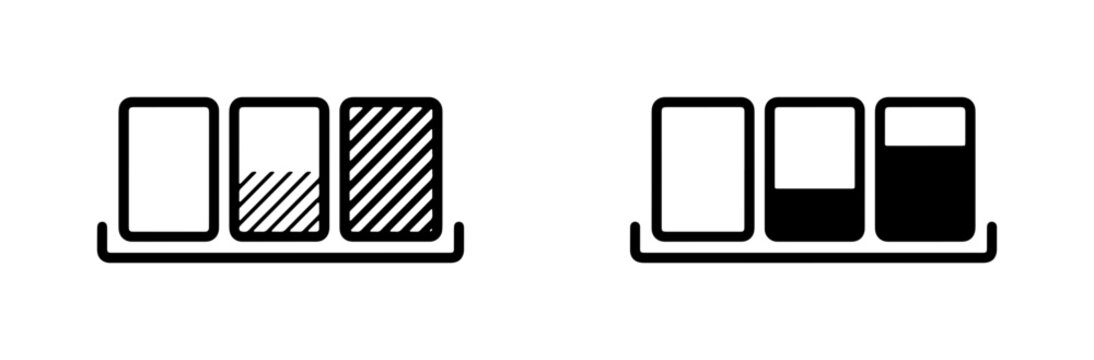 Progress Bar Icons, Loading Indicators, Status Levels, Data Visualization, UI Elements