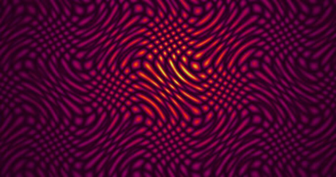 Dynamic digital wave pattern animation in green and purple hues.