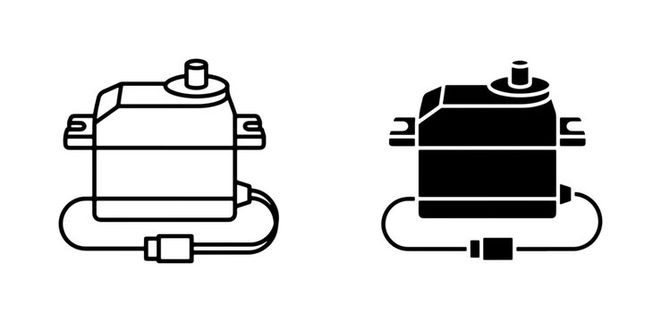 Servo Motor Icon, Electronic Component Vector, Control Mechanism Symbol