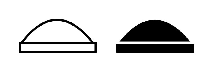 Simple Dome Icons, Outline and Solid Fill, Architectural Elements, Geometric Shapes © Sakib