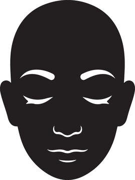 Peaceful face silhouette, rest and recovery concept