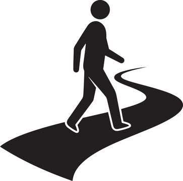 Recovery path silhouette, healing and progress concept