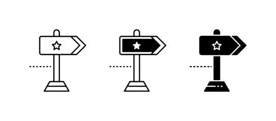 Directional Signpost Icons, Navigation Arrows, Choice Symbols, Vector Set © Riad