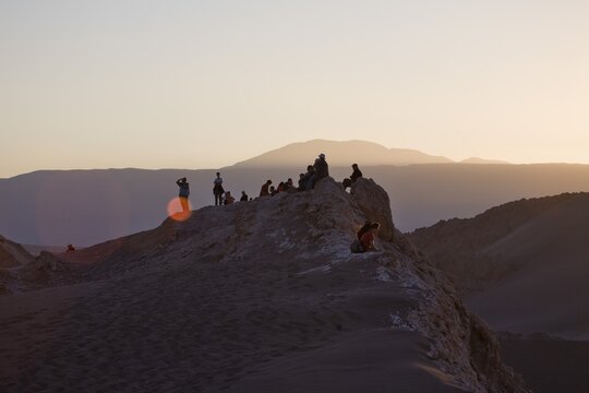 Valle de Luna (Moon Valley) at sunset, San Pedro de Atacama, Regi&oacute;n de Antofagasta, Chile, South America
