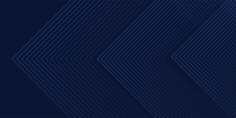 Obraz premium Symmetrical Chevron Lines Gradient Background in Dark Navy Blue with Subtle Light Blue Tones Creating a Sophisticated and Modern Geometric Pattern