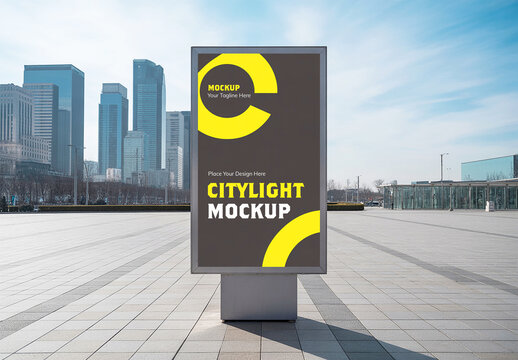 Professional Citylight Billboard Mockup