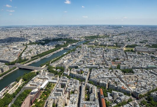 City view with the river Seine, view from the Eiffel Tower, Paris, France