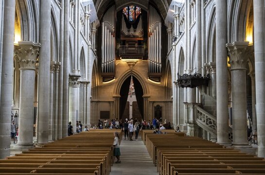 Notre-Dame Cathedral, former episcopal church of the diocese of Lausanne, today the main reformed church of the city of Lausanne, Canton of Vaud, Switzerland