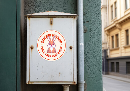 Professional Sticker Branding Mockup