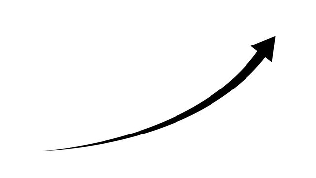Business growth arrow and graph chart animation. Up arrow animation on white background.