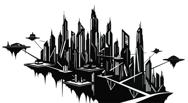 Briefcase icon sits centrally amidst a chaotic explosion of scattered geometric shapes and business symbols to represent the dynamic and fast-paced nature of modern corporate professional work.