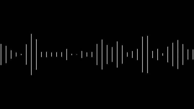 Dynamic audio waveform equalizer animation with reactive music bars for video overlays, transitions, broadcast visuals, and modern digital backgrounds, alpha channel