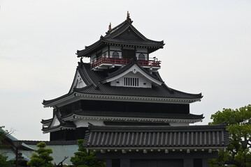 Obraz premium 清州城の美しい天守建築ディテール / Architectural details of the elegant Kiyosu Castle tenshu 