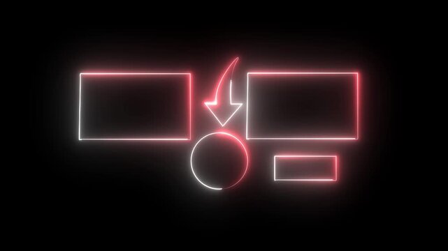 Glowing neon line Unbolting icon isolated on black background. CK Video motion graphic animation