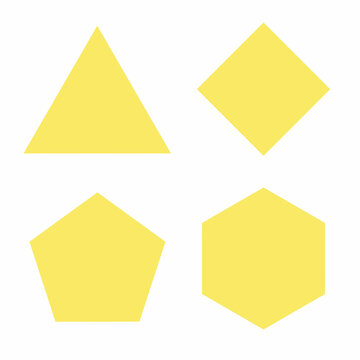 Basic Geometric Shapes Collection in Yellow