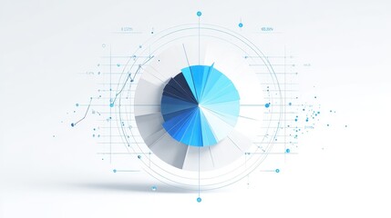 Fototapeta na wymiar A modern radar chart clipart, performance tracking element, digital illustration, isolated on white background.