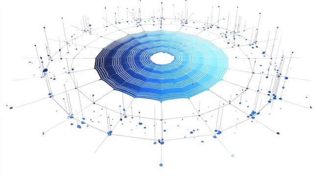 A modern radar chart clipart, performance tracking element, digital illustration, isolated on white background.