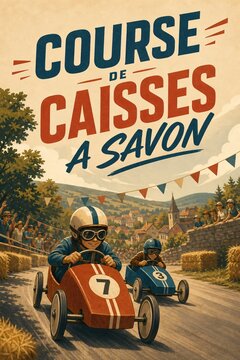 Mod&egrave;le d'affiche "course de caisse a savon"