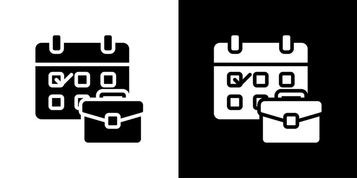 Job Schedule Icon Sheet Black And White