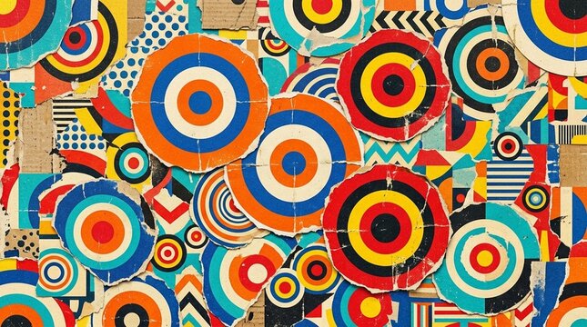 Retro 60s mod bullseye vivid 1960s mod bullseye and target pattern