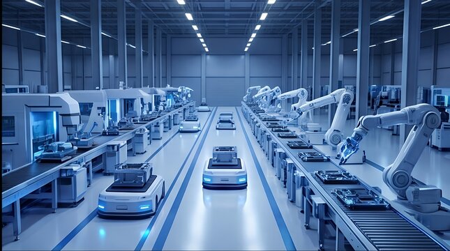 Smart Factory Automation: Robotic Assembly Lines with AI-Driven Logistics