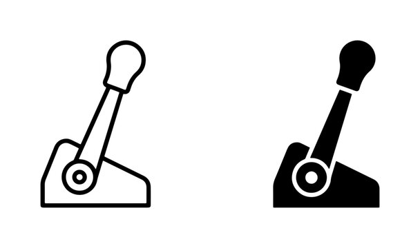 Gear Shift Lever Icons, Manual Transmission Control, Automotive Selector Vector Set