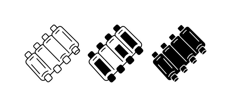Ribs Icons, Meat Cut Vector Graphics, Barbecue Food Symbols