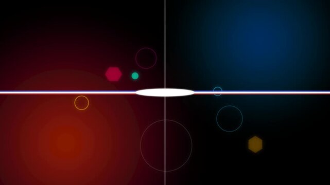 Abstract digital background with glowing horizontal and vertical lines geometric shapes and vibrant color quadrants ideal for technology data or futuristic design concepts